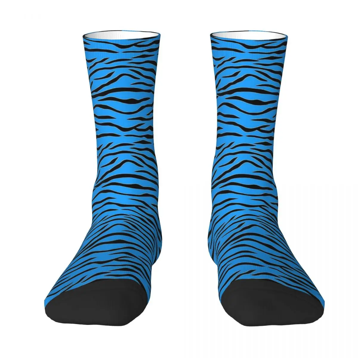 Black And Blue Tiger Print Stockings Animal Custom Retro Socks Winter Anti Skid Socks Women Men Running Sports Breathable Socks