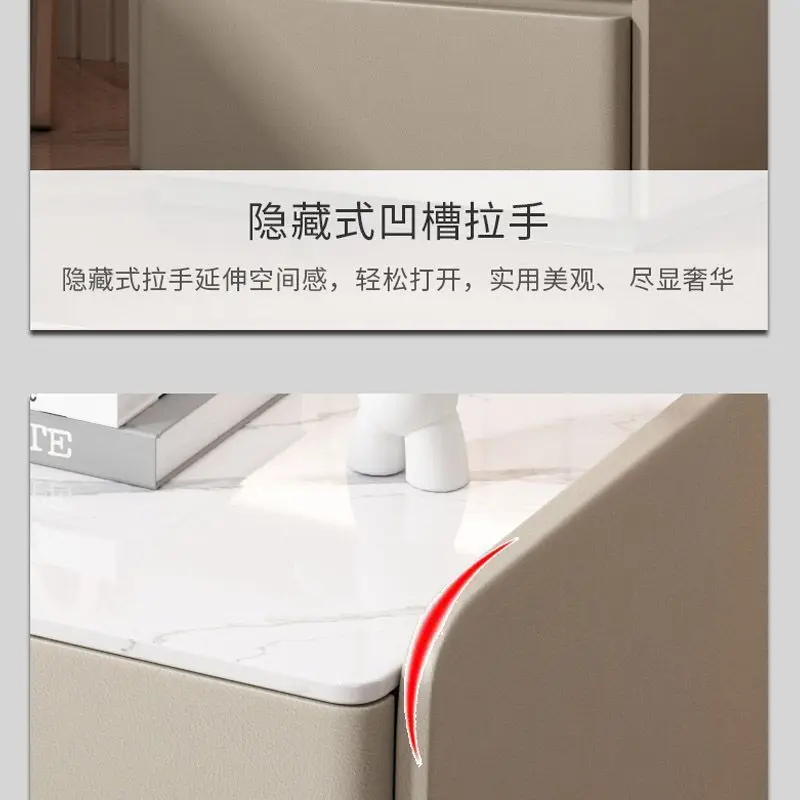 Rock slab bedside table Solid wood two pumping apartment B & B Hotel