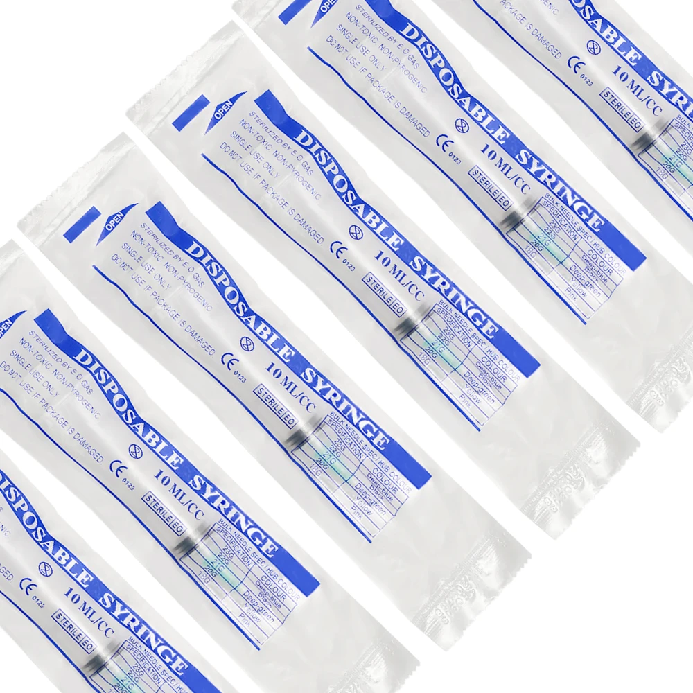 

Набор из 100 штук: стерильные шприцы Луер-Лок 10 мл, 21G, 1,5 дюйма с иглой, дозаторы для клея и жидкостей, для рукоделия, лабораторного использования, точного измерения