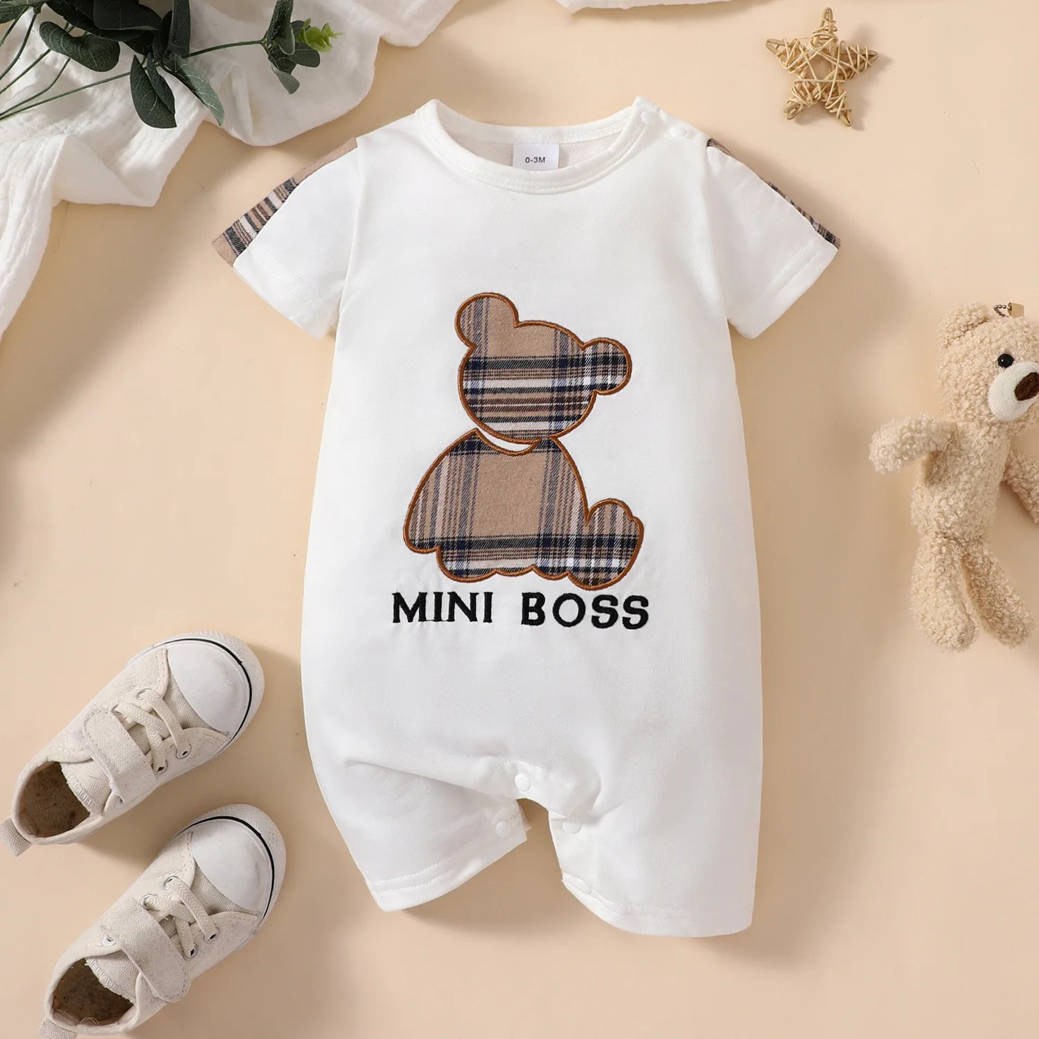 

2023 Summer Baby Boy Clothes 0 To 18 Months Short Sleeve Overalls Pullover Romper Unisex Costume Newborn Baby Onesie Babygrows