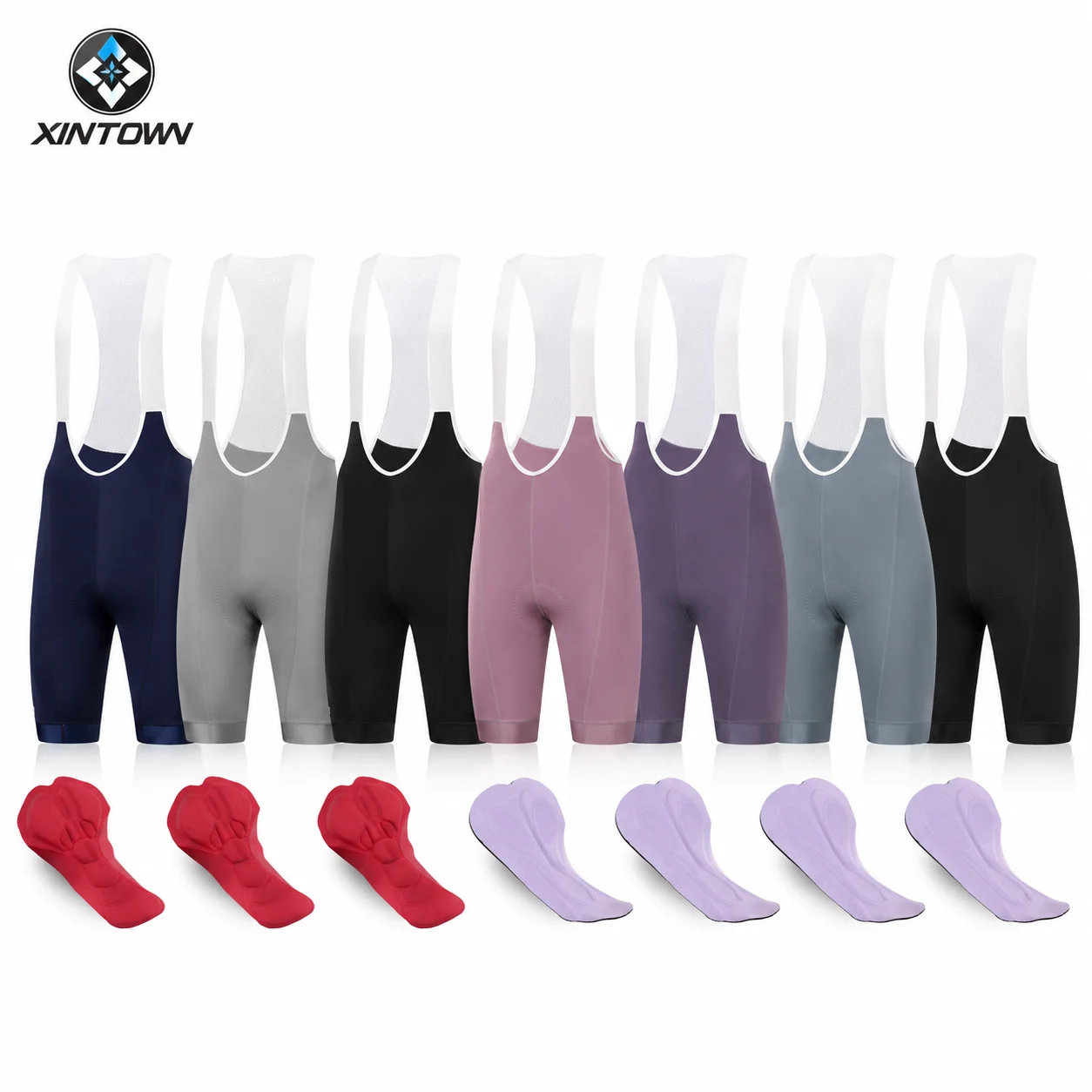 XINTOWN Cycling Bib Shorts Men Women Padded Bike Bib Tights Breathable Quick Dry MTB Road Bicycle Shorts Summer Cycling Wear