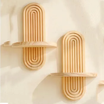 Boho Wooden Wall Shelf 4
