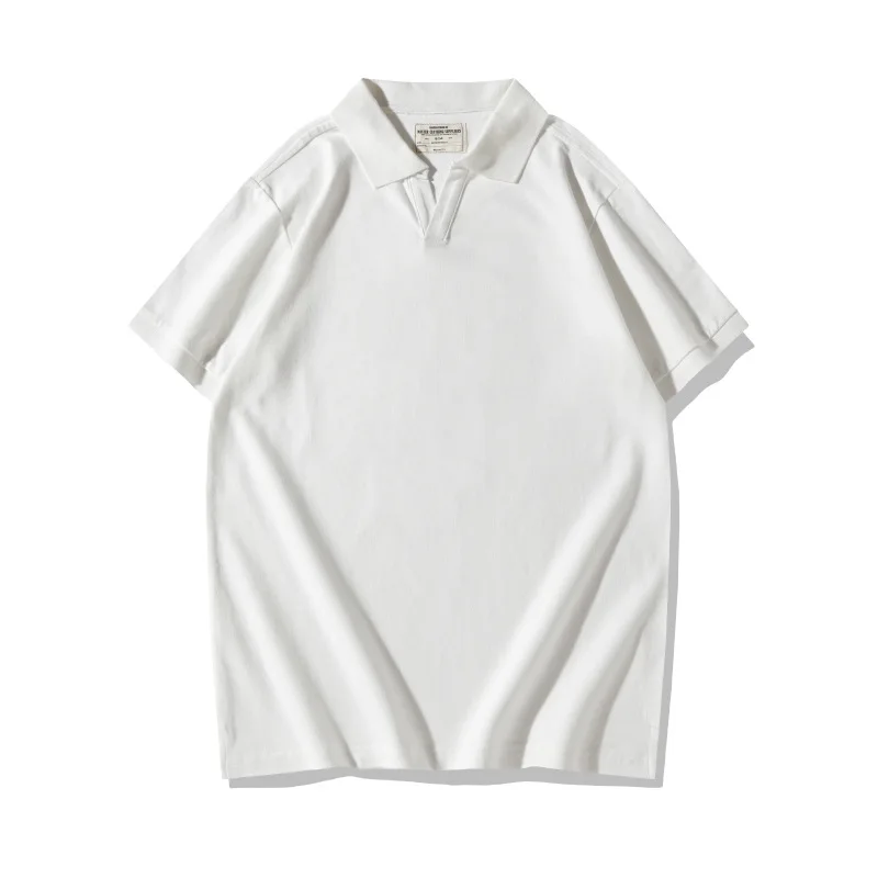 New Amikaji Retro Solid Color Italian Polo Short Sleeve Polo Shirt Men's Seagull Neck T-shirt Outdoor
