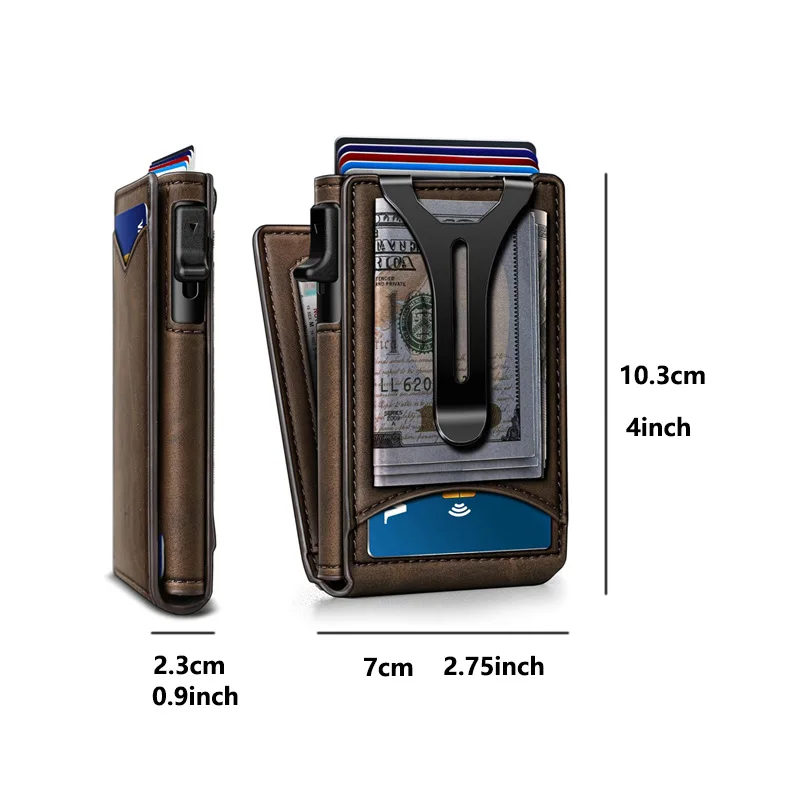 Double Flip Wallet for Men Rfid Blocking Gifts for Men Multifunctional Synthetic Leather Men’s Wallet Anti-Theft Bank Card Holde