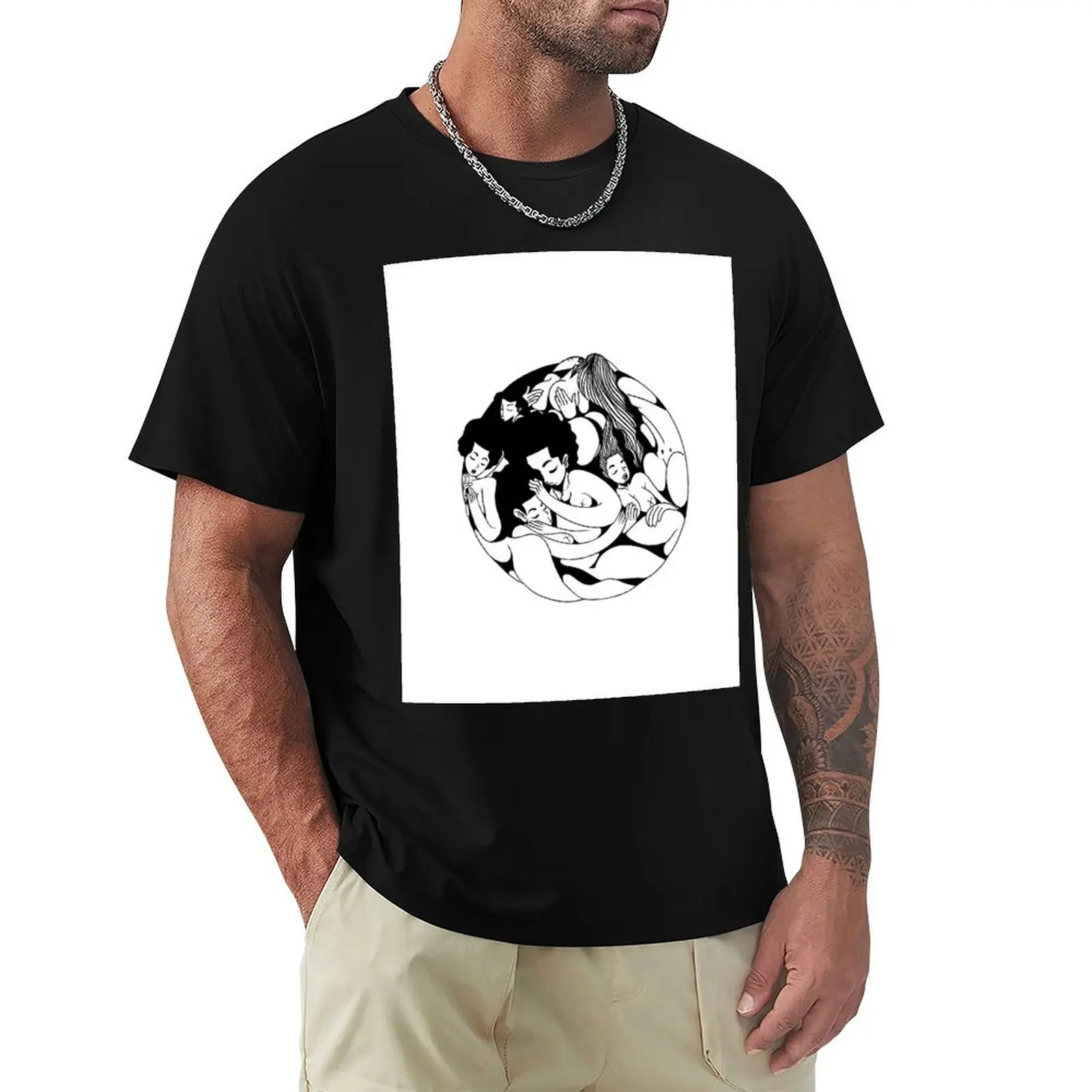 

ROUND T-Shirt anime tshirt valentines clothes vintage t shirt men