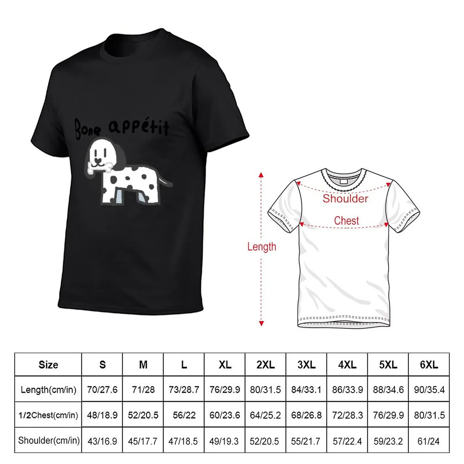 New Bone Appétit Dalmatian T-Shirt T-shirt short funny t shirts anime fruit of the loom mens t shirts