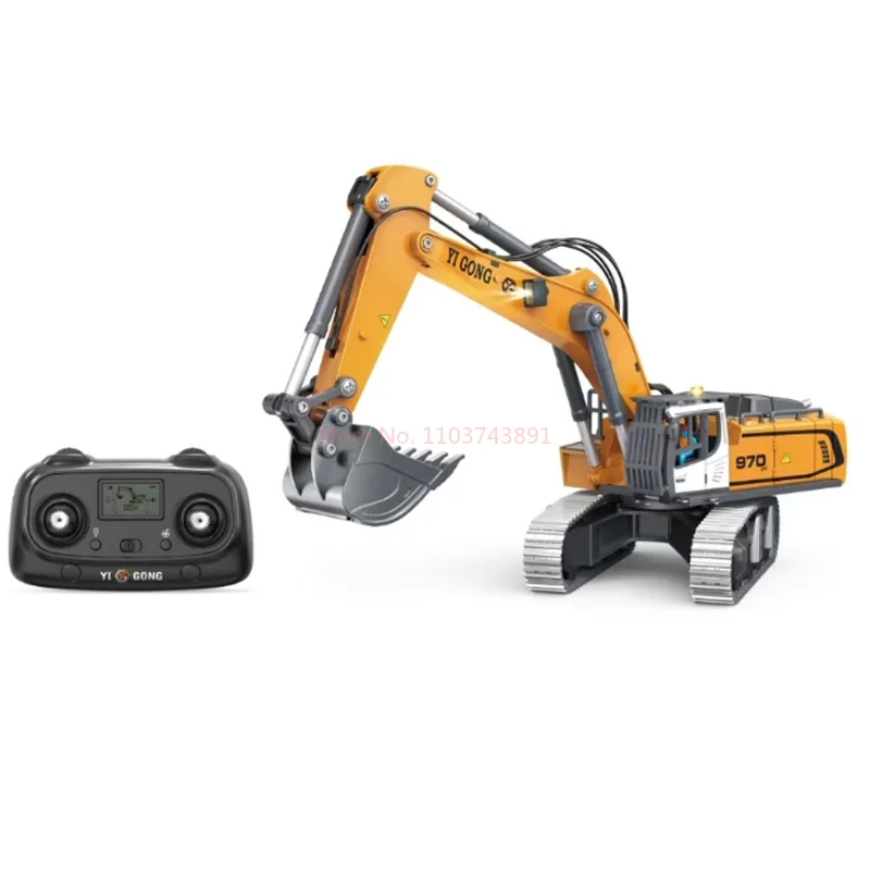 970 RC Mini Excavator 1/50 Scale รถขุดไฟฟ้าจําลองเดสก์ท็อป RC Excavator พร้อมระบบไฟส่องสว่าง RC รถของเล่นของขวัญ