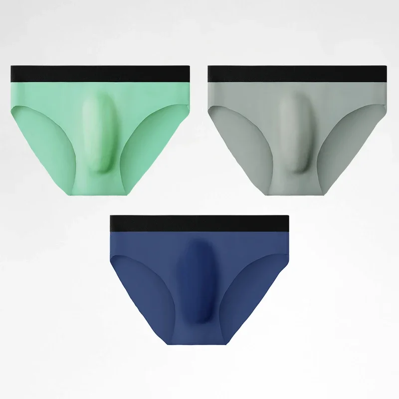 

3PCS Men's underwear: Ice-silk, seamless, breathable, ultra-thin, cool, soft and comfortable underpants for summer