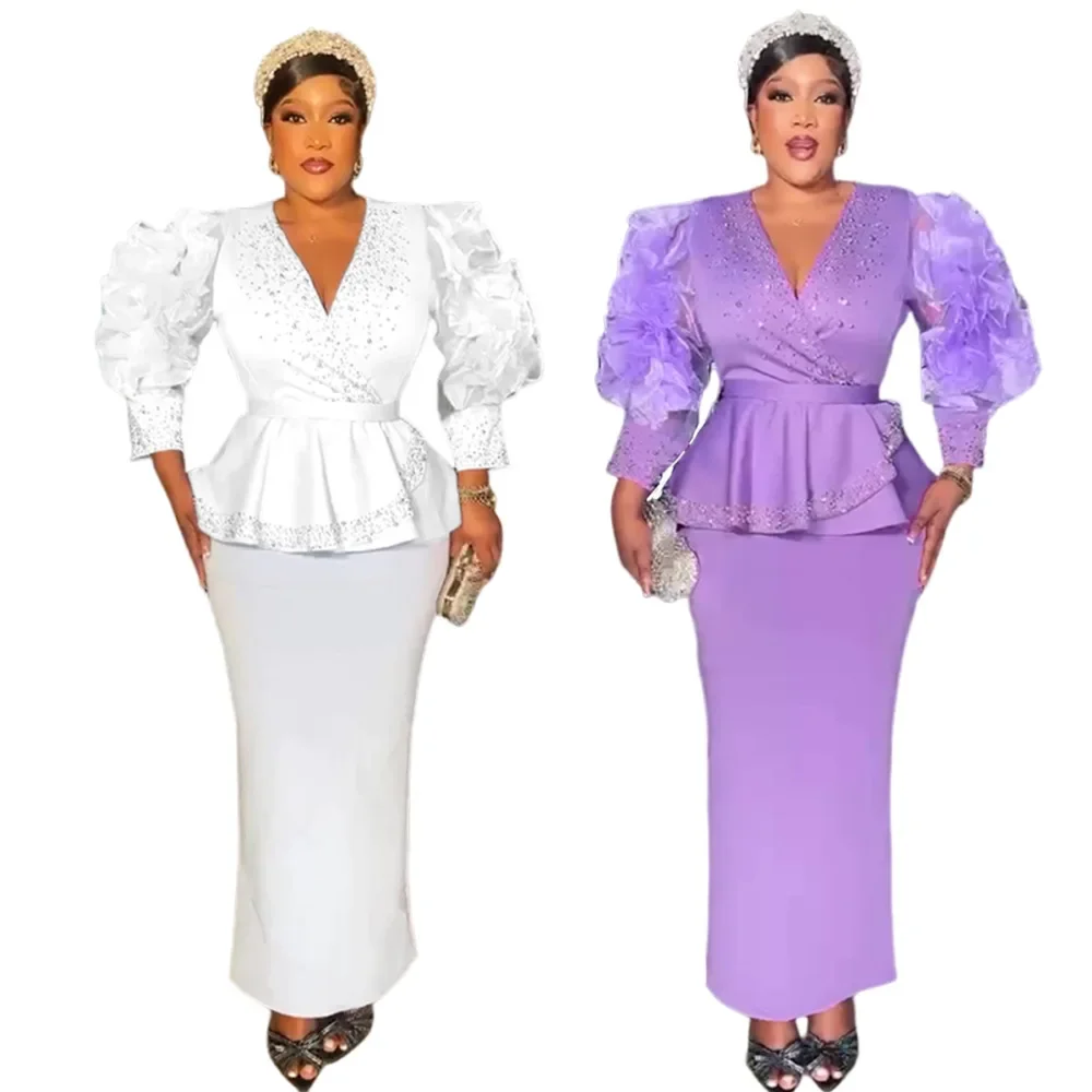 

Элегантные африканские платья для женщин, новинка 2023 года, африканская одежда больших размеров, Турция, длинное платье для свадебной вечеринки, Дашики, Анкара, наряды, халат