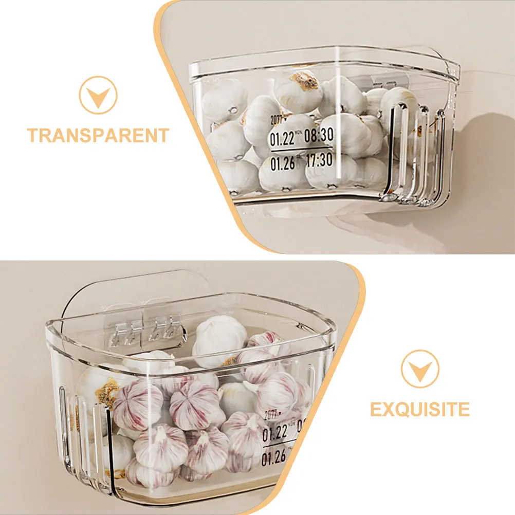 

2 Pcs Plant Ginger Garlic Storage Basket Baskets Spice Plastic Hanging for Organizing