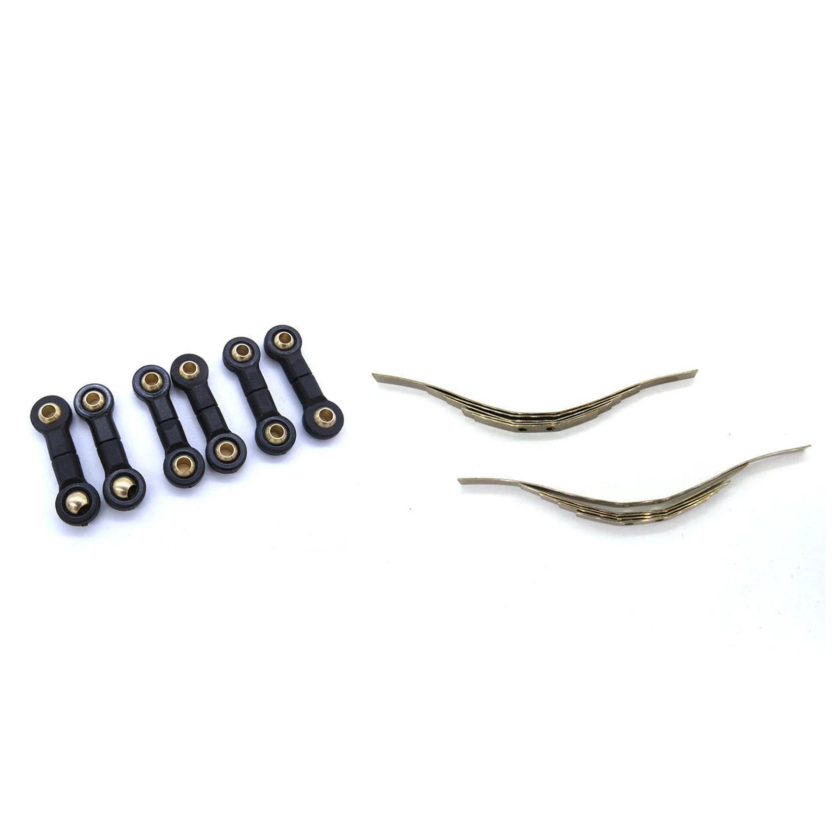 

DELAM-6Pcs Connector Links Rod With 2 Pair Steel Shock Absorption Leaf Springs Suspension
