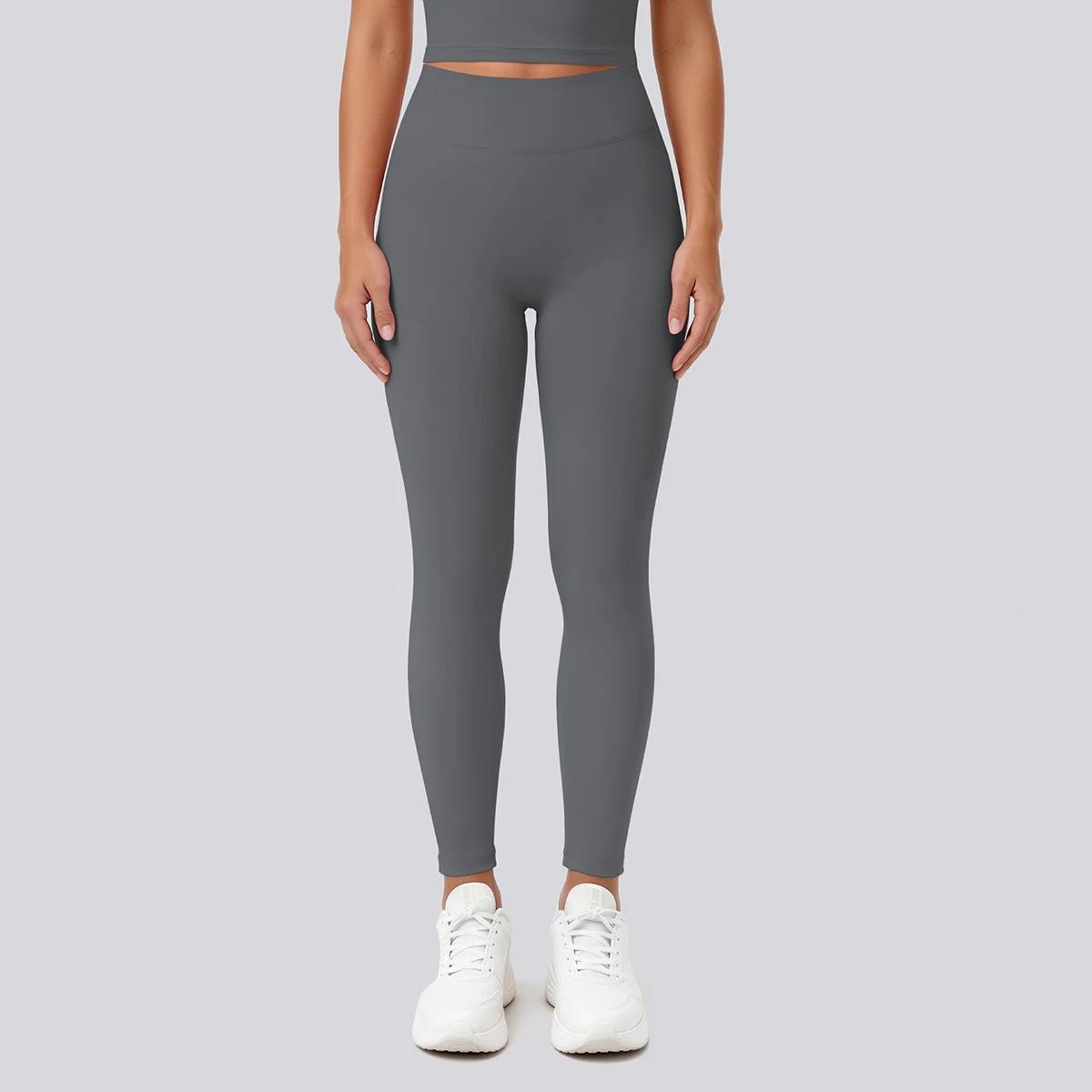 Hochtaillierte, schnelltrocknende Yoga-Hose für Damen, Fitness-, Lauf-, Rad- und Workout-Leggings, einfarbige, formgebende Sport-Hose – Detail 34
