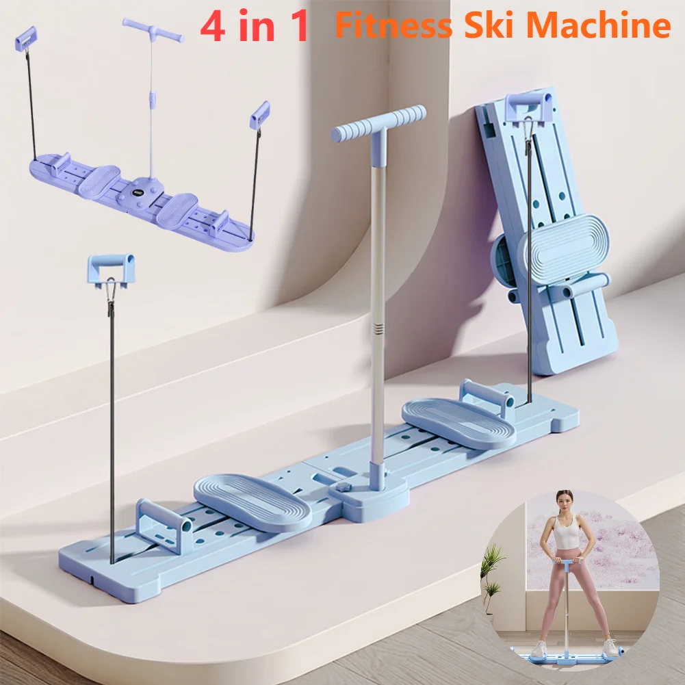 Máquina de esquí 4 en 1, piernas delgadas, suelo pélvico posparto, entrenamiento de glúteos musculares, flexiones, entrenador físico multifuncional, aeróbic