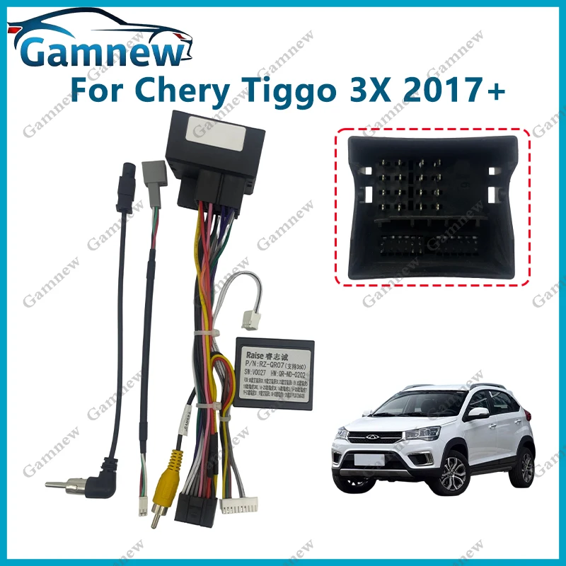16PIN Car Radio Cable Power Wire Harness Adapter Canbus Box Decoder For Chery Tiggo 3 3X 3XE 2016+