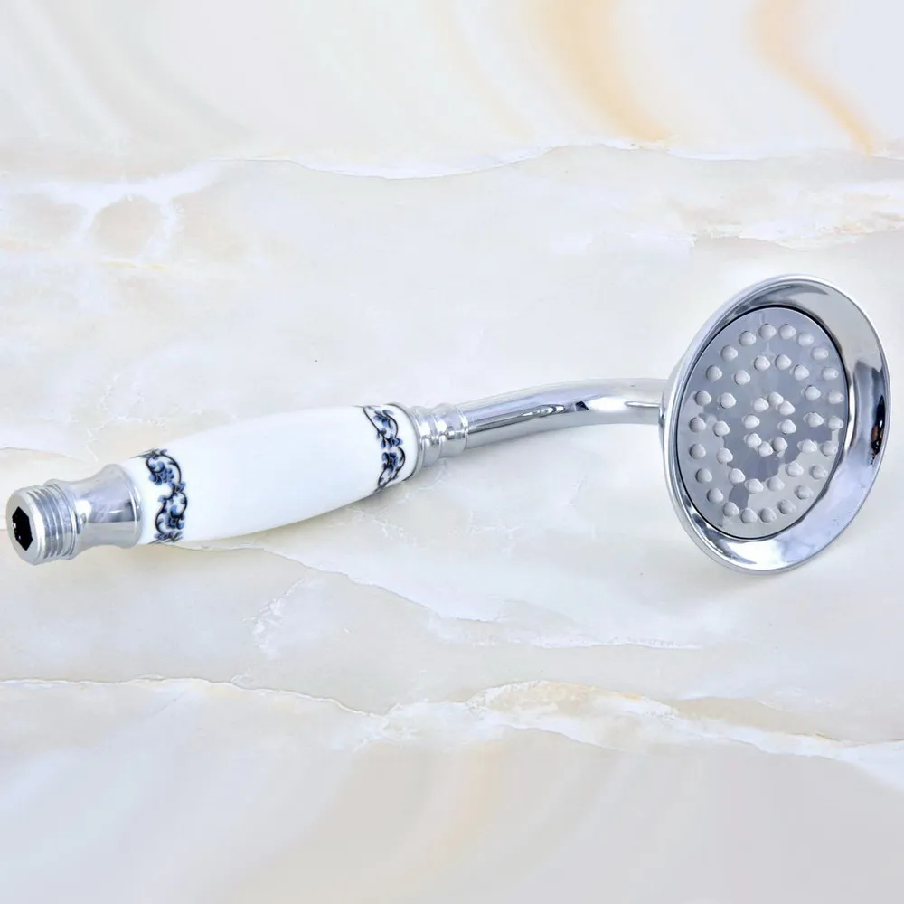 

Polished Chrome Brass Ceramic Telephone Shape Hand Spray Handheld Shower head / Bathroom Accessory (Standard 1/2") ahh032