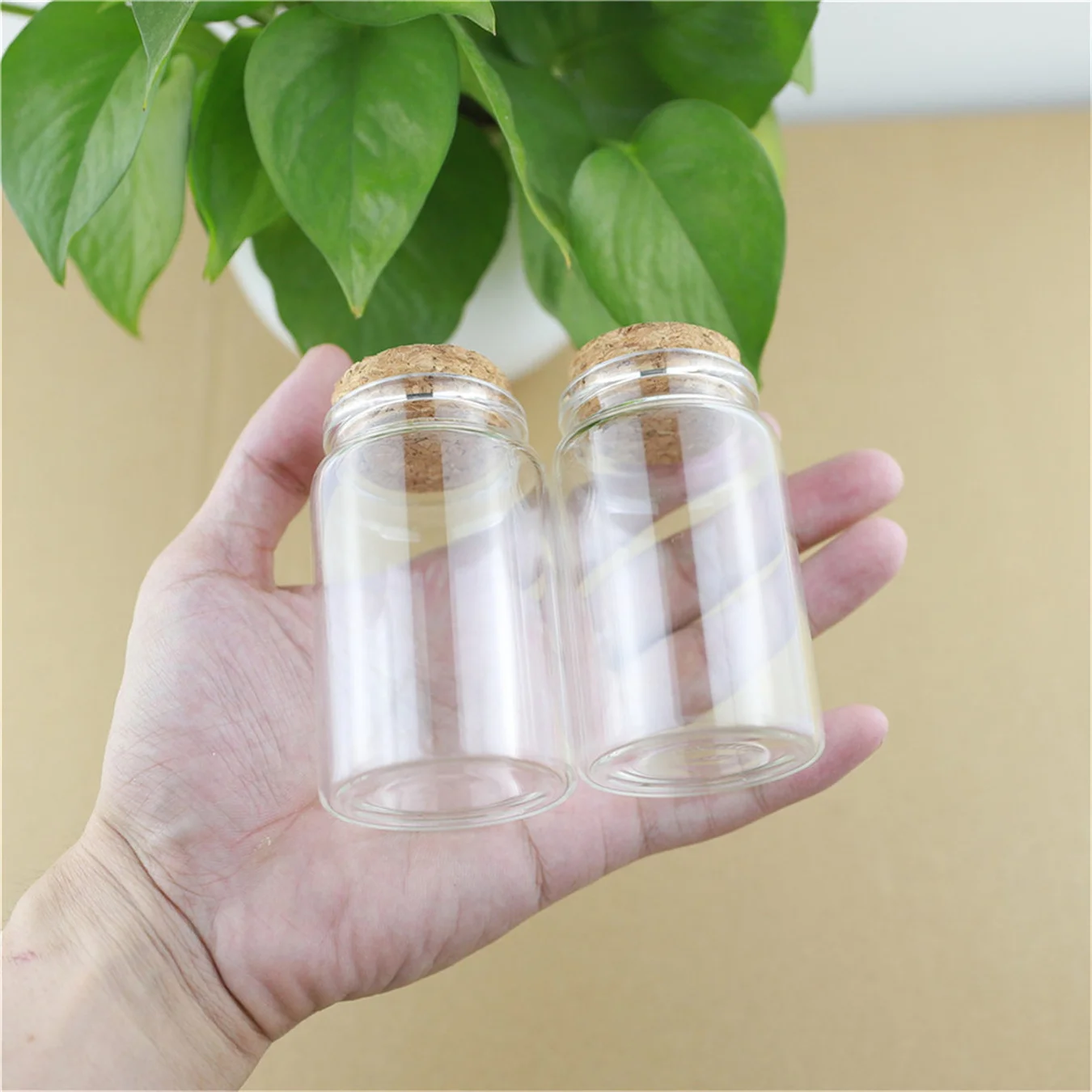 Decorative Glass Bottles 8 pcs/lot 90ml Wishing Glass Jars Bottle Containers Decoration Glass tube Flat bottomed DIY Craft