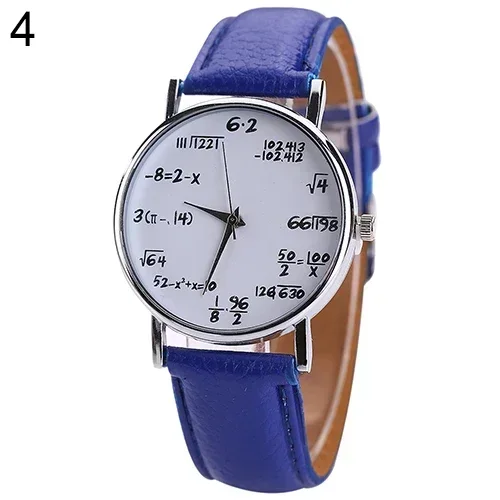 Unisex Fashion Math-Formula Equation Dial Quartz Watch Women Clock CasualSports Leather Wrist Watch Women Watches Reloj Mujer