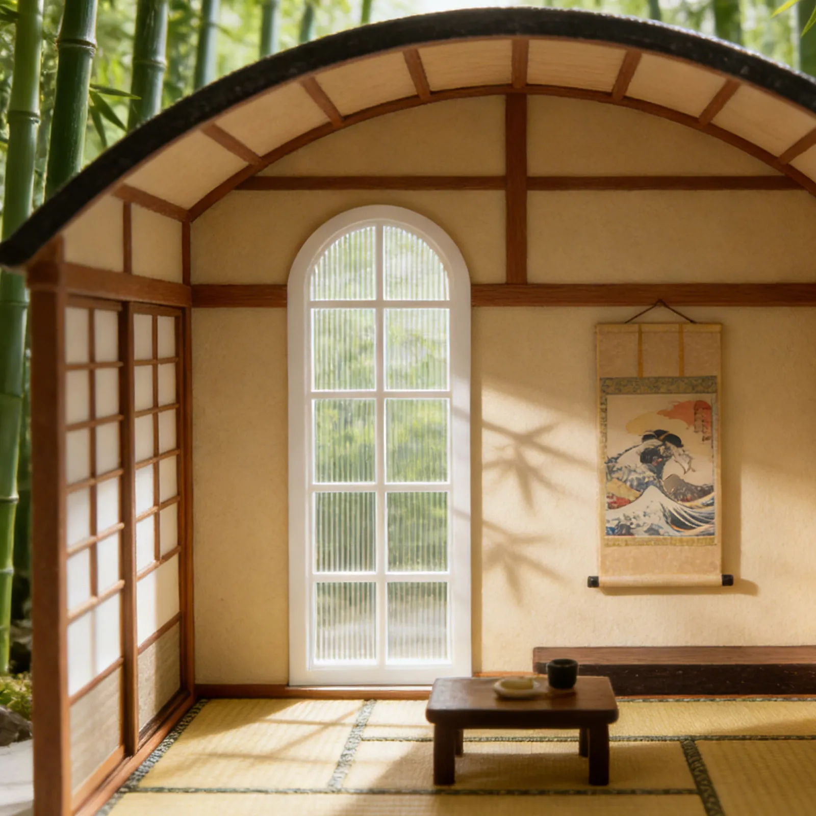 

1 Set Dollhouse Floor Window Large Transparent Glass Design Decorative for Home Miniature Accessory