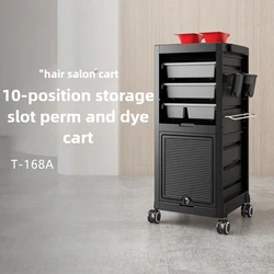 Lockable Salon Trolley Cart Tool Organizer with Locks for Hair Stylist Stations Black Rolling Tool Cart Security Hairdresser