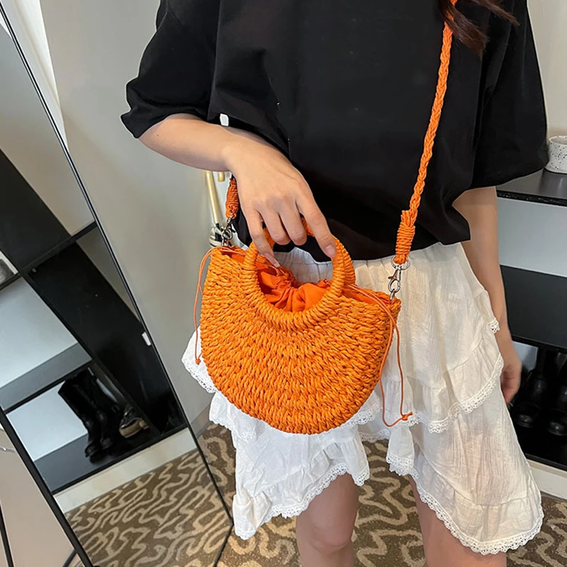 Bohemian Style Straw Handbag High Quality Multi-functional Shopping Bag Suitable For Travel and Vacation