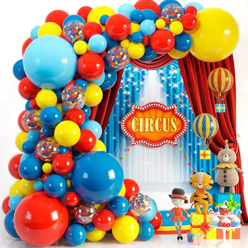 

Carnival Circus Balloon Chain Set, Red, Yellow, Blue, Latex Balloon Arch, Birthday Party Decoration, DIY Baby Shower Decorations