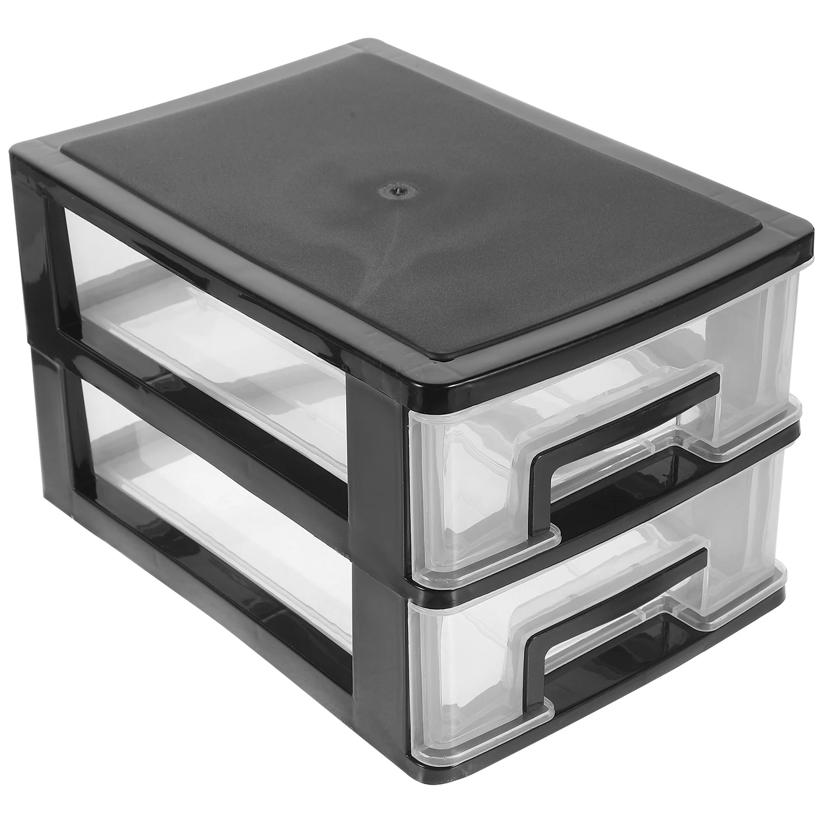 2 Layers Transparent Black Desktop Drawer Type Storage Box Pp Plastic Cosmetics Organizer 2 Tier Makeup Brush Mascara Eyebrow