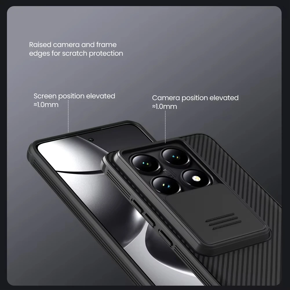 Nillkin for Xiaomi Mi 14T Pro / 14T 5G Case Camera Protection Lens camshield Frosted Hard 360 full Back Cover