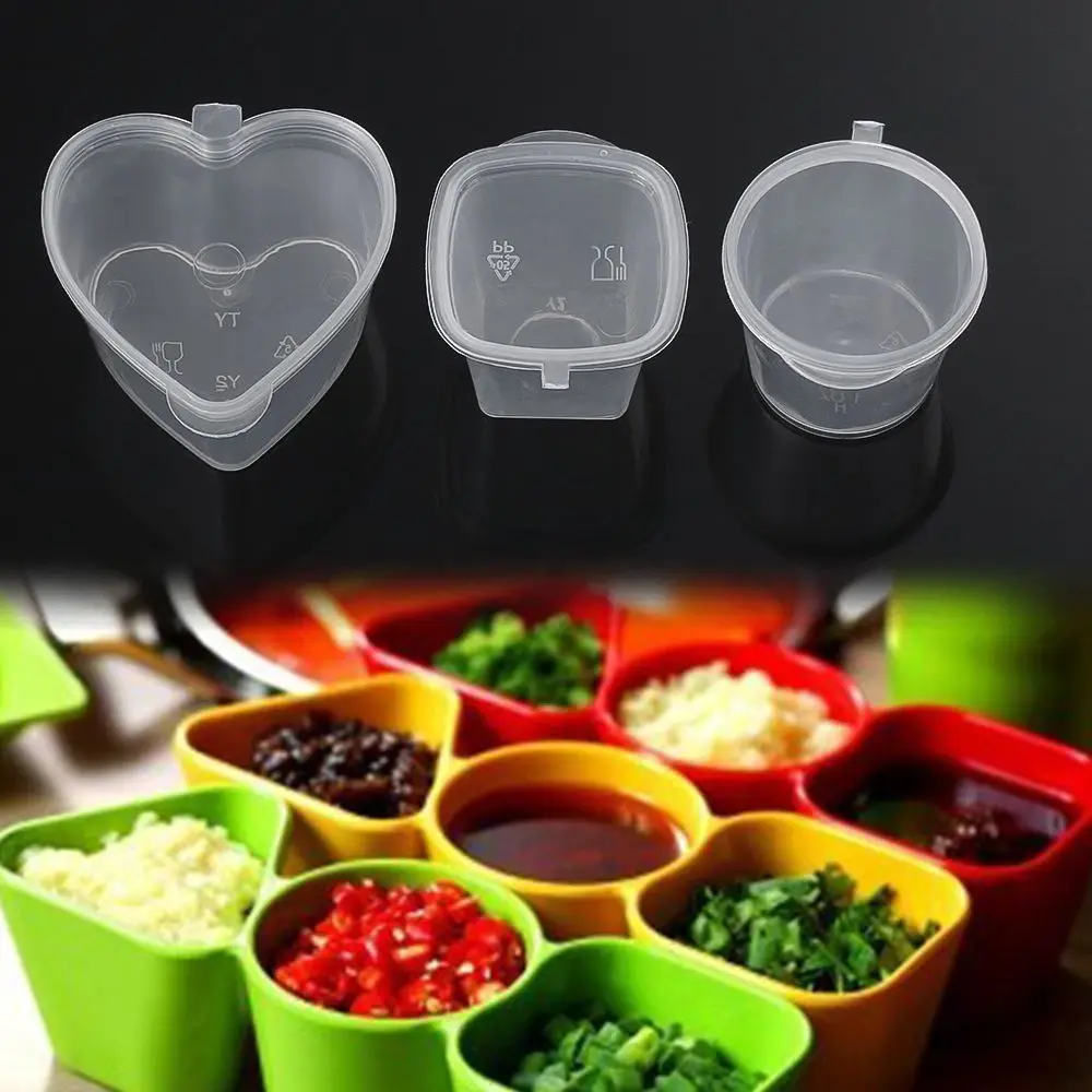 25Pcs Disposable Plastic Takeaway Palette Food Containers Sauce Cup Pigment Paint Box