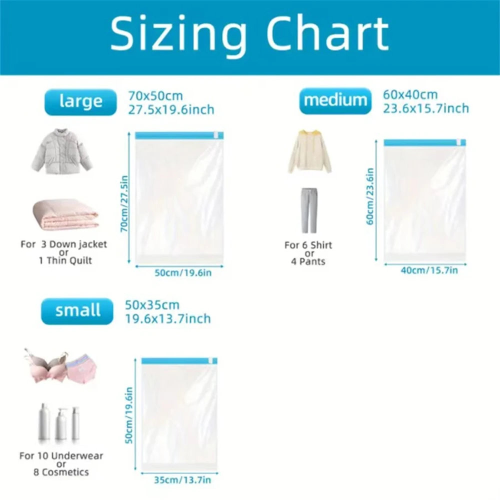 5 قطعة أكياس ضغط السفر قابلة لإعادة الاستخدام حقيبة تخزين فراغ توفير مساحة التخزين حقيبة الظهر حقيبة السفر كروز الملابس