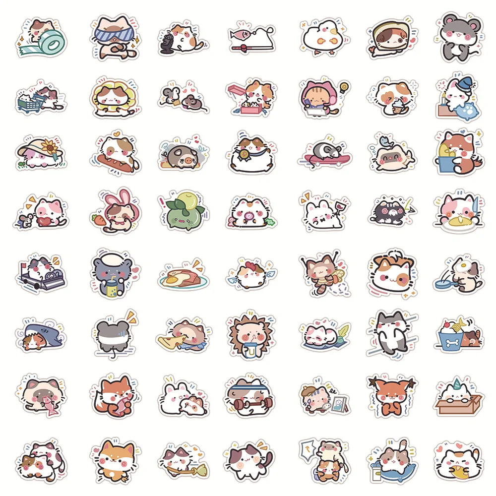 สติกเกอร์สัตว์น่ารัก 10/60 ชิ้น สไตล์การ์ตูน สำหรับตกแต่งโทรศัพท์ ขวดน้ำ สมุดภาพ กระเป๋าเดินทาง ของขวัญสร้างสรรค์