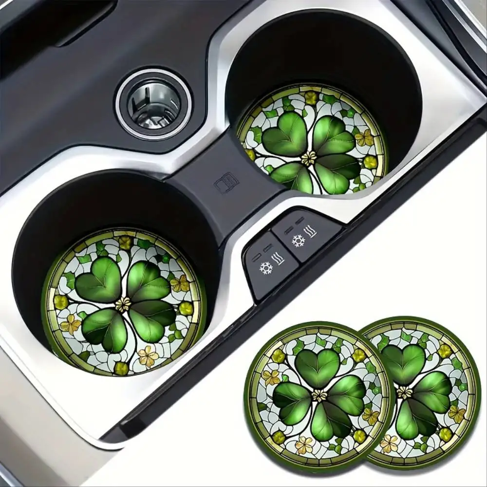 Four Leaf Clover EVA Car Coasters Non-Slip Waterproof Durable Multi Holiday Gift