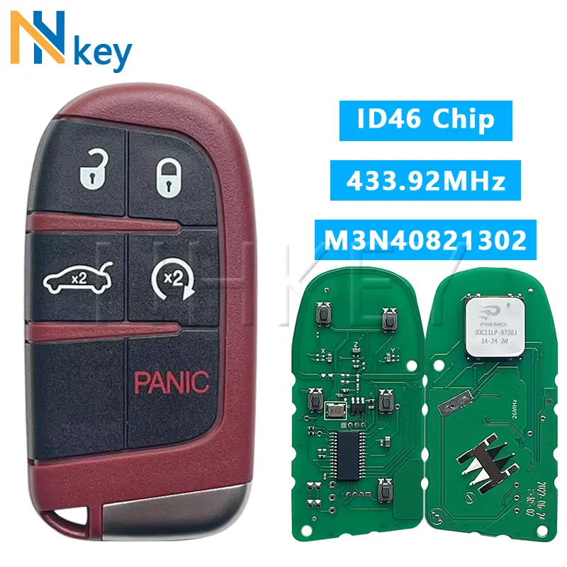 

433MHz ID46 M3N Remote Car Key Fob for Dodge Challenger Charger SRT Hellcat Redeye Widebody Jeep Grand Cherokee SRT Chrysler 300