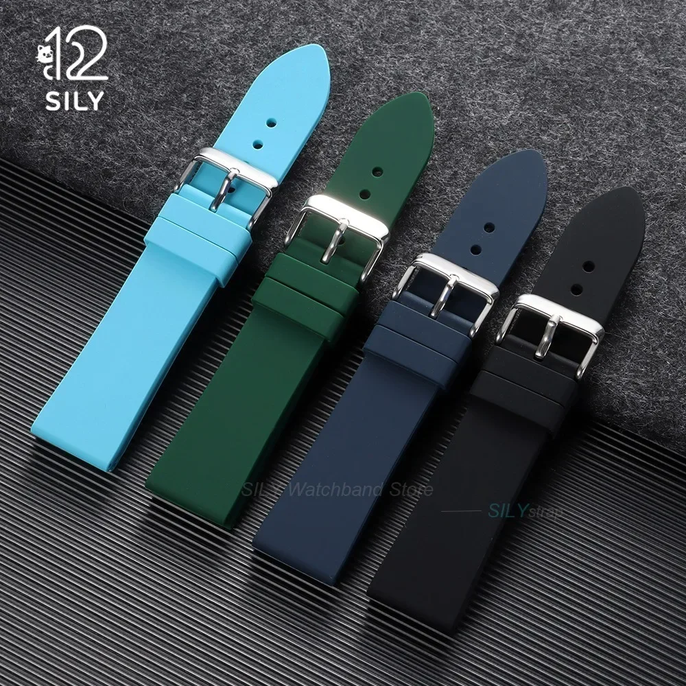 20mm 22mm Waterproof Silicone Watch Strap Soft Rubber Watch Band Belt Yellow Orange Blue Bracelets for Rolex for Omega for Casio