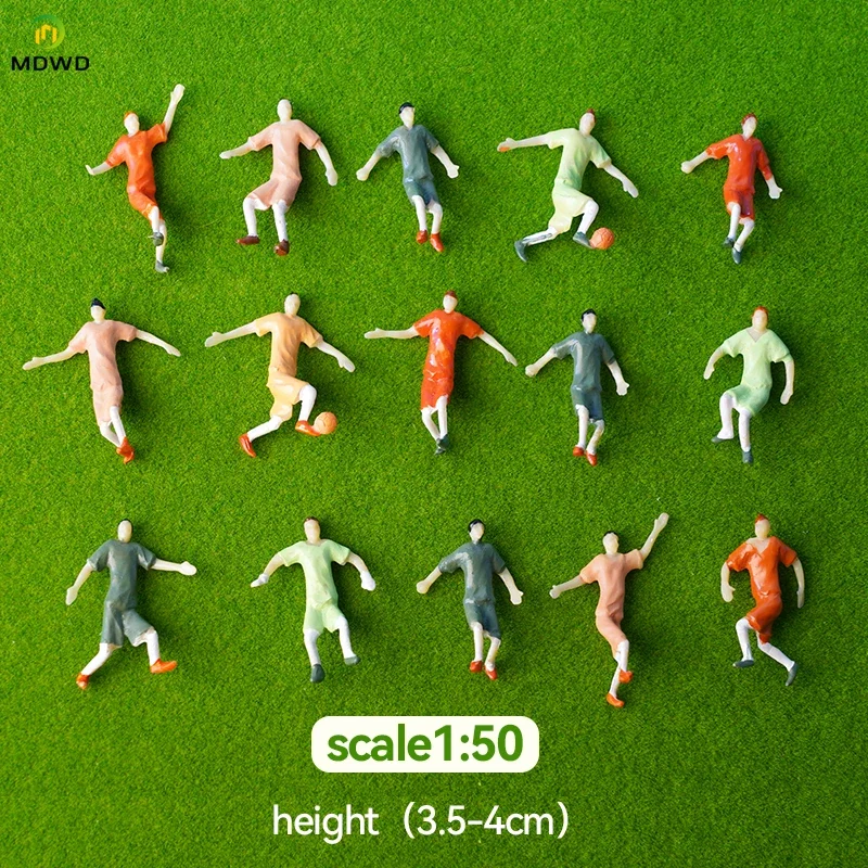 1:50 1:75 Scale  Mini Football Player Figures Model Unpainted/Colorful Sports People For Sand Table Layout Diorama Kits