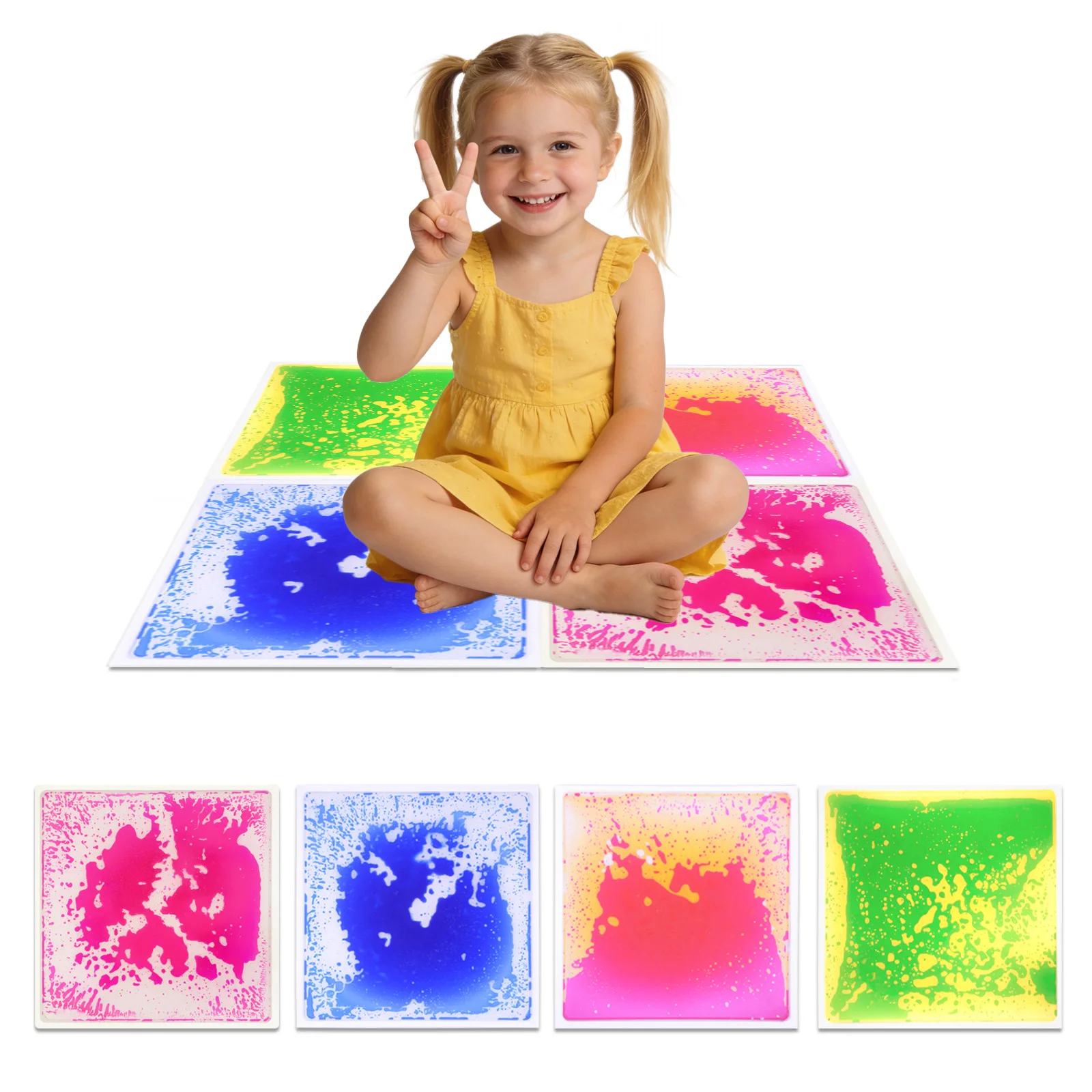 Visual Sensory Mat Liquid Safe Soft Non Toxic for Toddler Preschool Kids Sensory Play