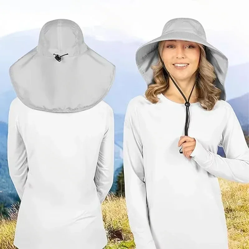 1/2/4 قطعة الصيف مقاوم للماء صياد HatOutdoor المشي لمسافات طويلة الصيد الشمس حماية قبعة الدراجات كبيرة إيف الرقبة حماية قبعة الشمس