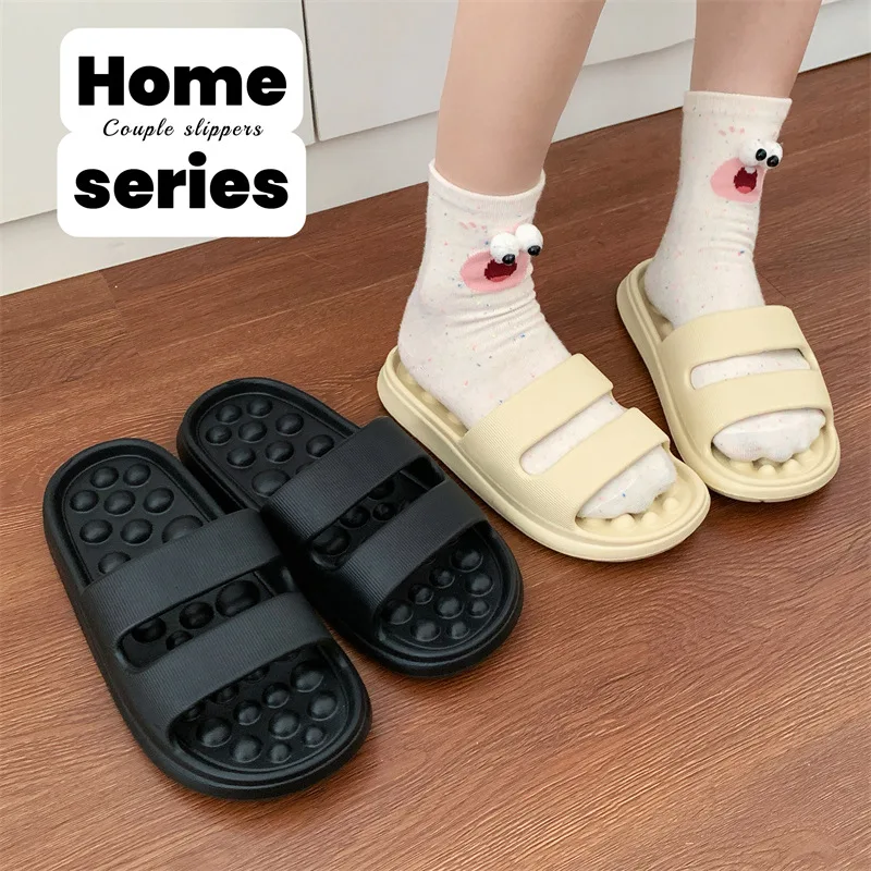

Новые массажные тапочки для женщин, летние домашние тапочки, мужские модные тапочки, парные сандалии на плоской подошве из EVA.