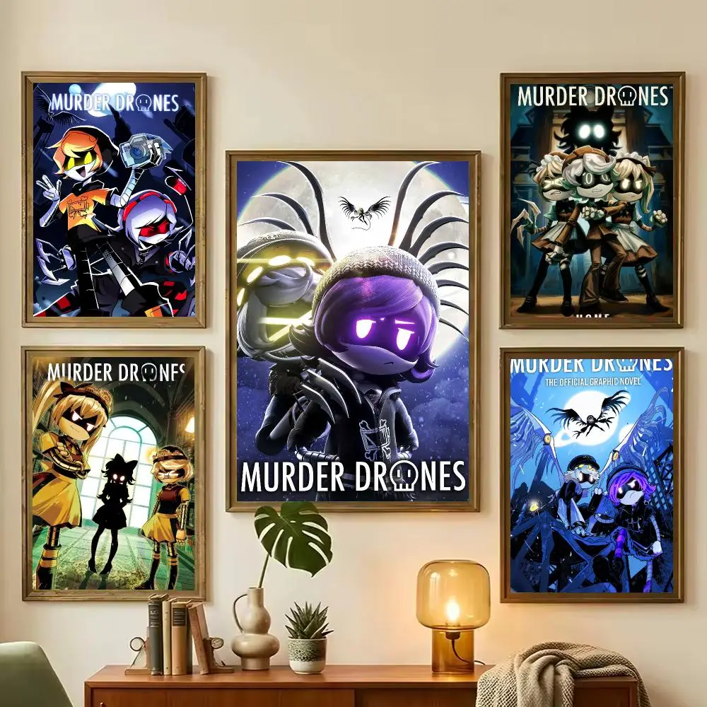 Cartoon M-Murder Drones Painting Calligraphy Stylish Wall Art Poster, Bedroom Living Room Home Decor Gift