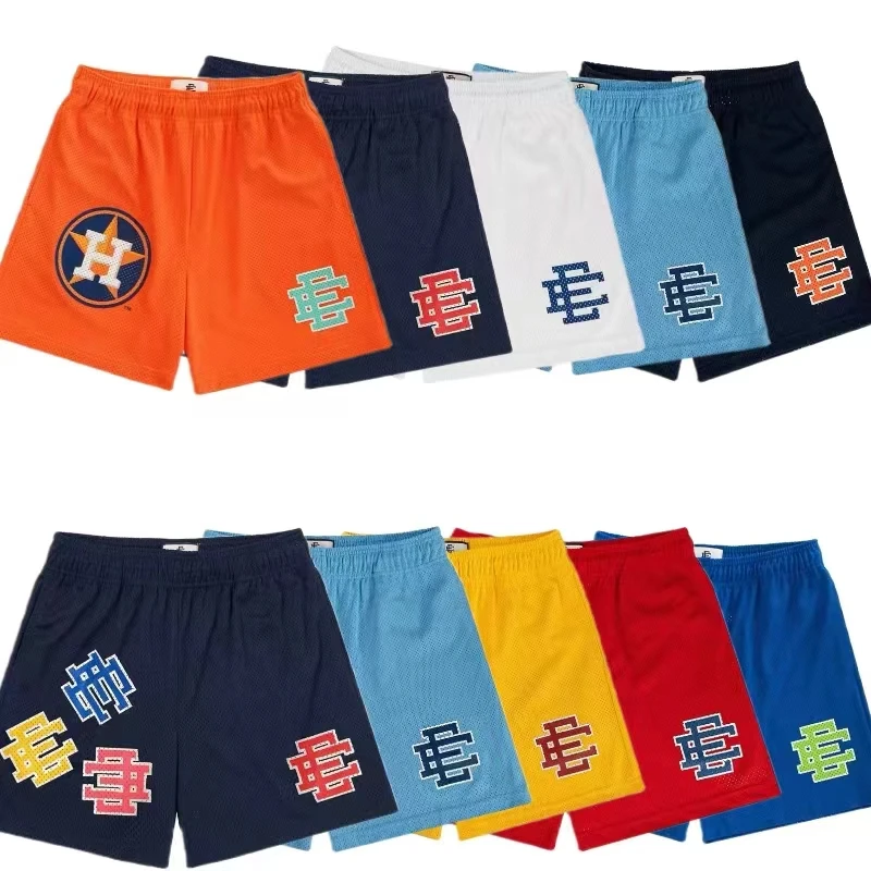 2024 New Summer Eric Emanuel EE Basic Mesh Short Classic Floral Printed Gym Shorts Men's Gym Basketball Sports Casual Shorts