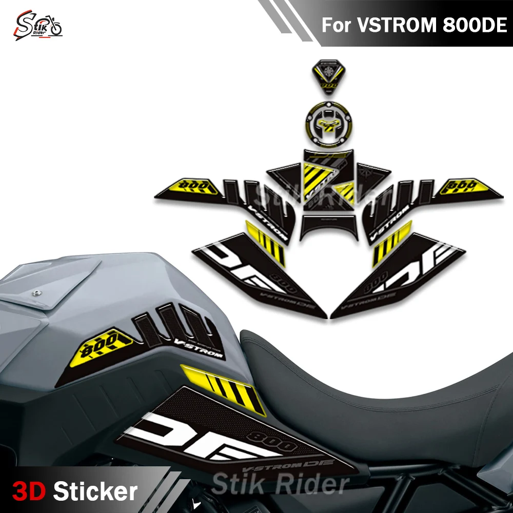 

For Suzuki V-Strom 800DE Adventure 2023-2025 Motorcycle Tank Pads, Gas Fuel Oil Knee Protector Stickers Decals Kit