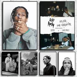 Music Album Star Asap Rocky Hip Hop Retro 80s Fans Poster Print Posters Art For Living Room Home Decor Painting Wall Picture