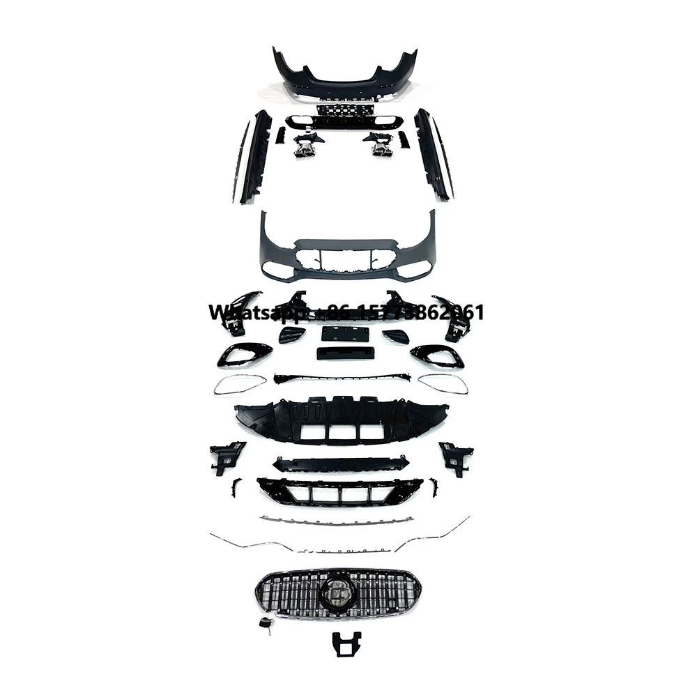 

W223 S63 Style Body Kit 2020 2021 2022 2023 2024 2025 Upgrade Bodykit S Class Old to New Car Bumpers Facelift Full Set