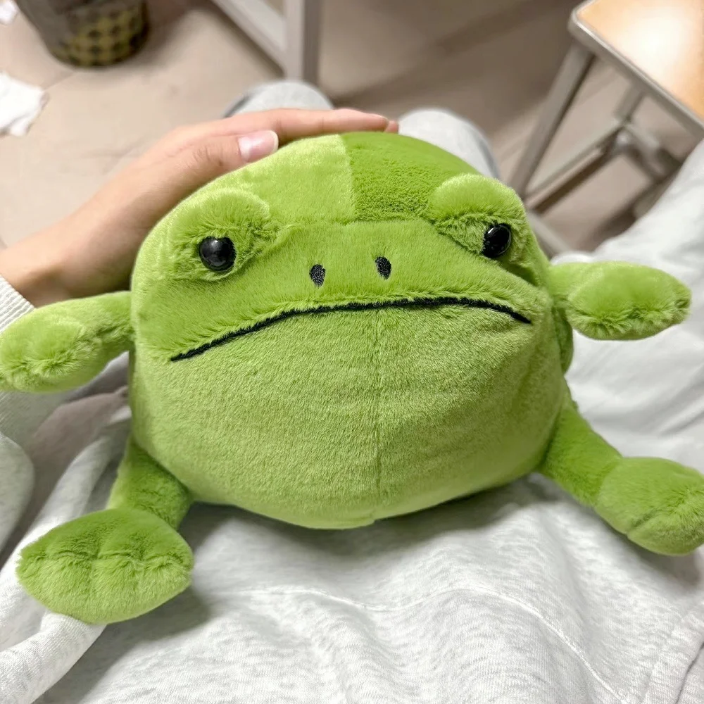 

In Stock New Frog Plush Stuffed Toy Grumpy Face Frog Plushie Cute Meme Character Doll Gift Kawaii Animal Festival Gifts