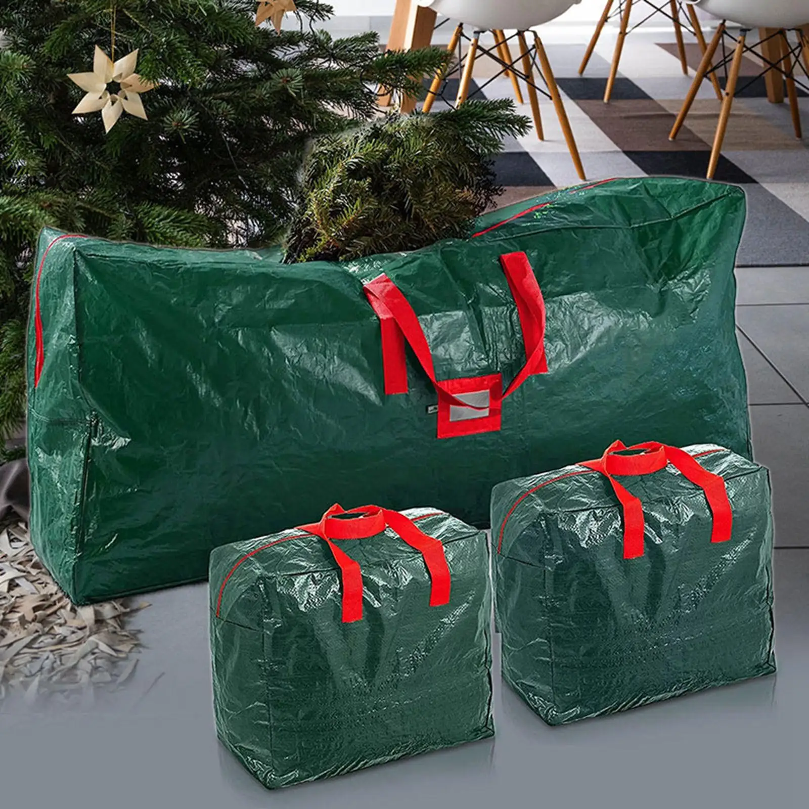 3Pcs Christmas Tree Storage Bag with Carry Handles Waterproof Handbag Christmas