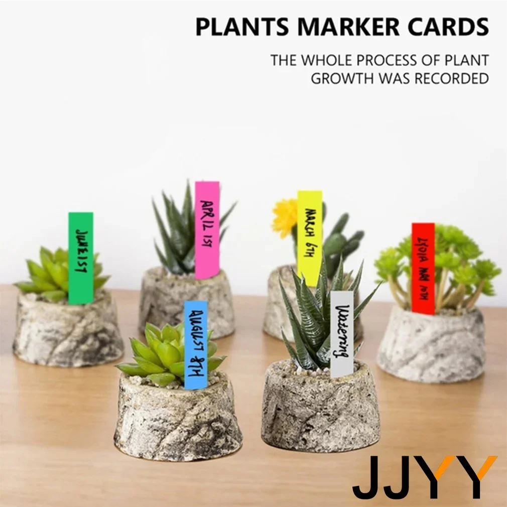 JJYY 1Pack/100pcs Plant Label Markers Waterproof PVC Garden Plants Classification Sorting Sign Tags Plant Nursery Markers Label