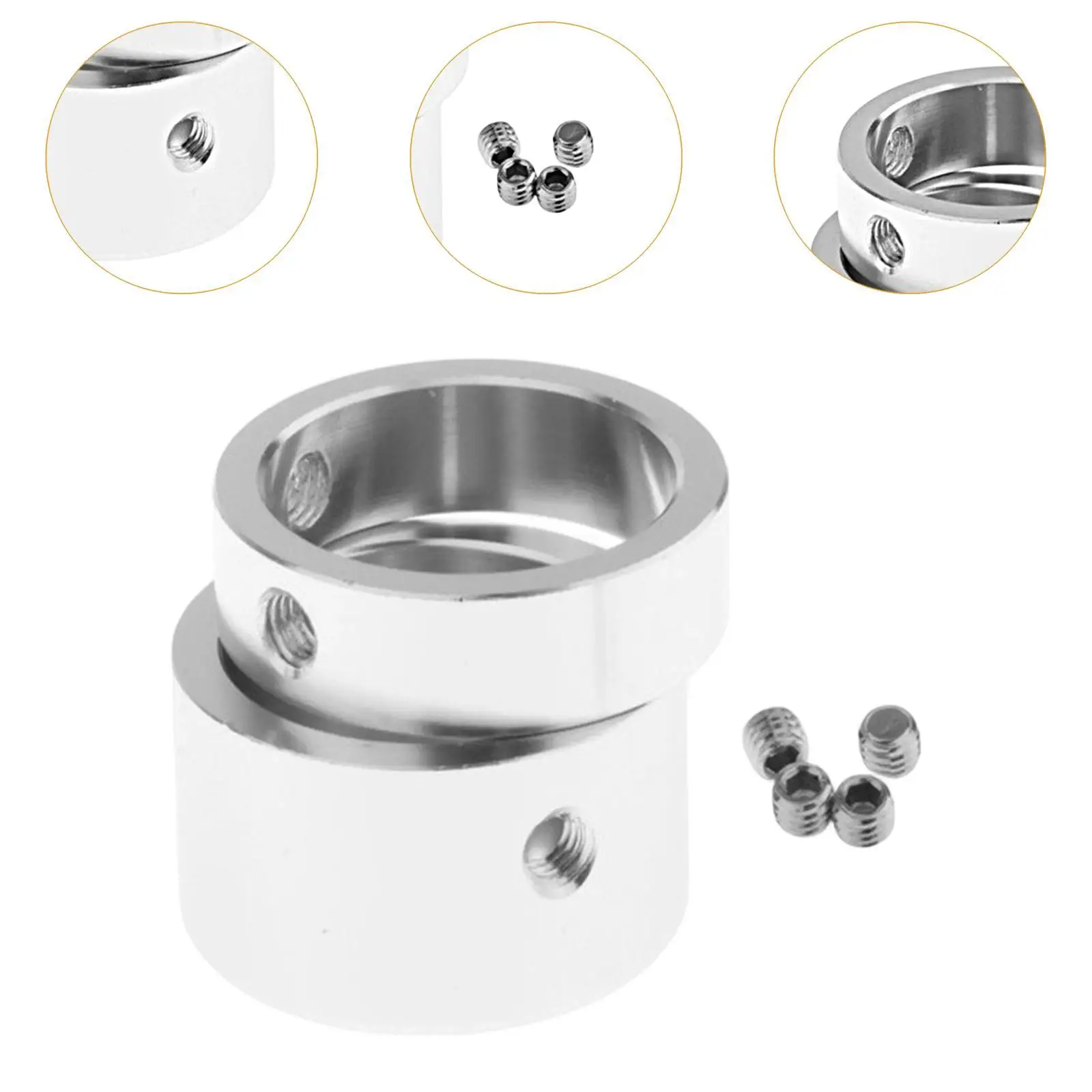 Barbell Clamp Silver Aluminum Alloy Secure Weight Bar Adapter Fitness Building Accessory for Powerlifting Routines