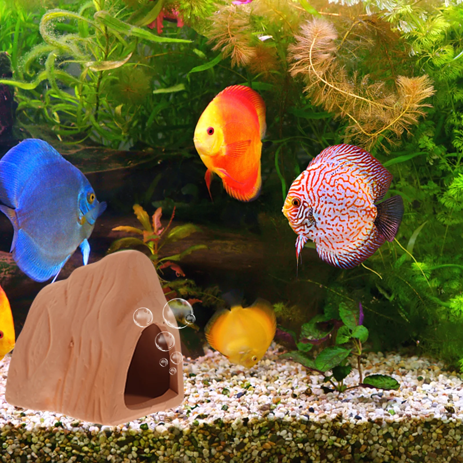 

2Pcs Fish Shrimp Cave Hideout Compact Ceramic Aquarium Decoration Safe Durable Fish Tank Decor Aquarium Decoration Cave