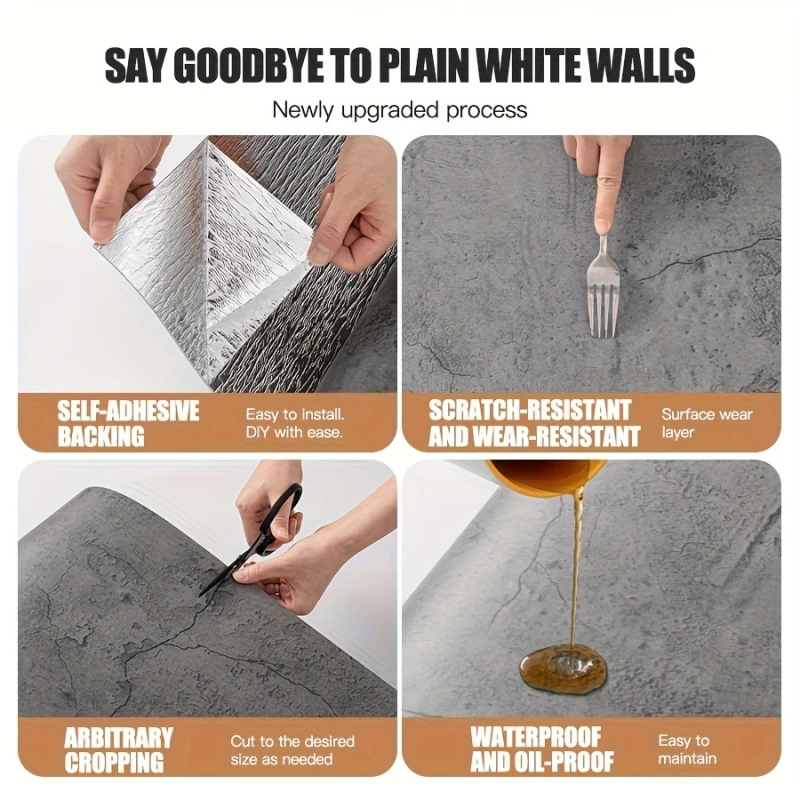 

Vintage Peel and Stick Wallpapers Home Decor Industrial Style Concrete Texture Self Adhesive WallPaper for Bedroom Wall Cladding