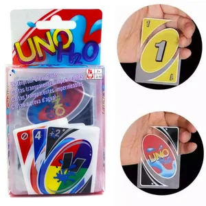 Juegos de mesa UNO H2O Juego de cartas a prueba de presión impermeable PVC Plastic Transparent Kids Juguetes Play Cards Halloween Birthday Gifts 6 mejores cartas de juego de póker de anime de ventas - №5