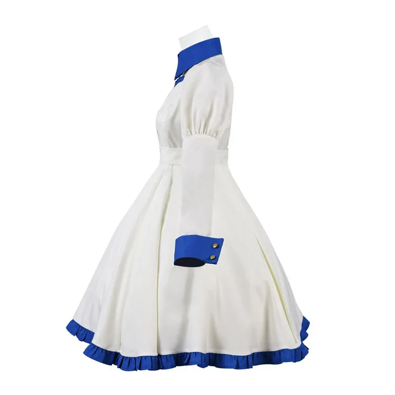 Anime Invented Inference Iwanaga Kotoko Cosplay Costume Adult Women Girls Lolita White Dress Suit Halloween Carnival Uniform
